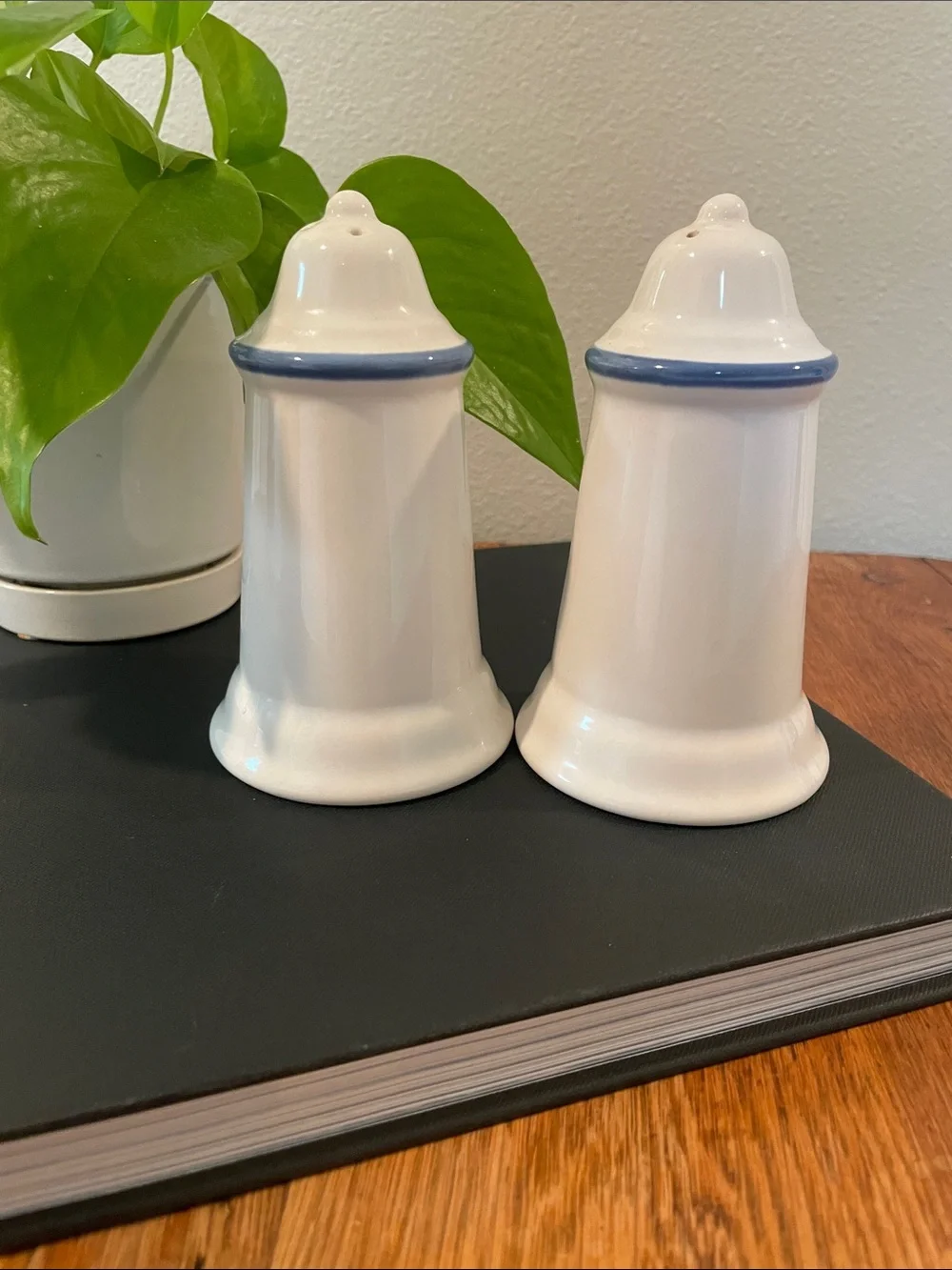 Vintage Pfaltzgraff Yorktowne Salt & Pepper Shakers | Blue Floral | Made in USA